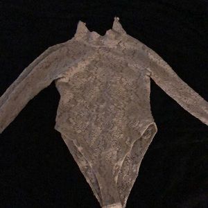 Grey lace body suit